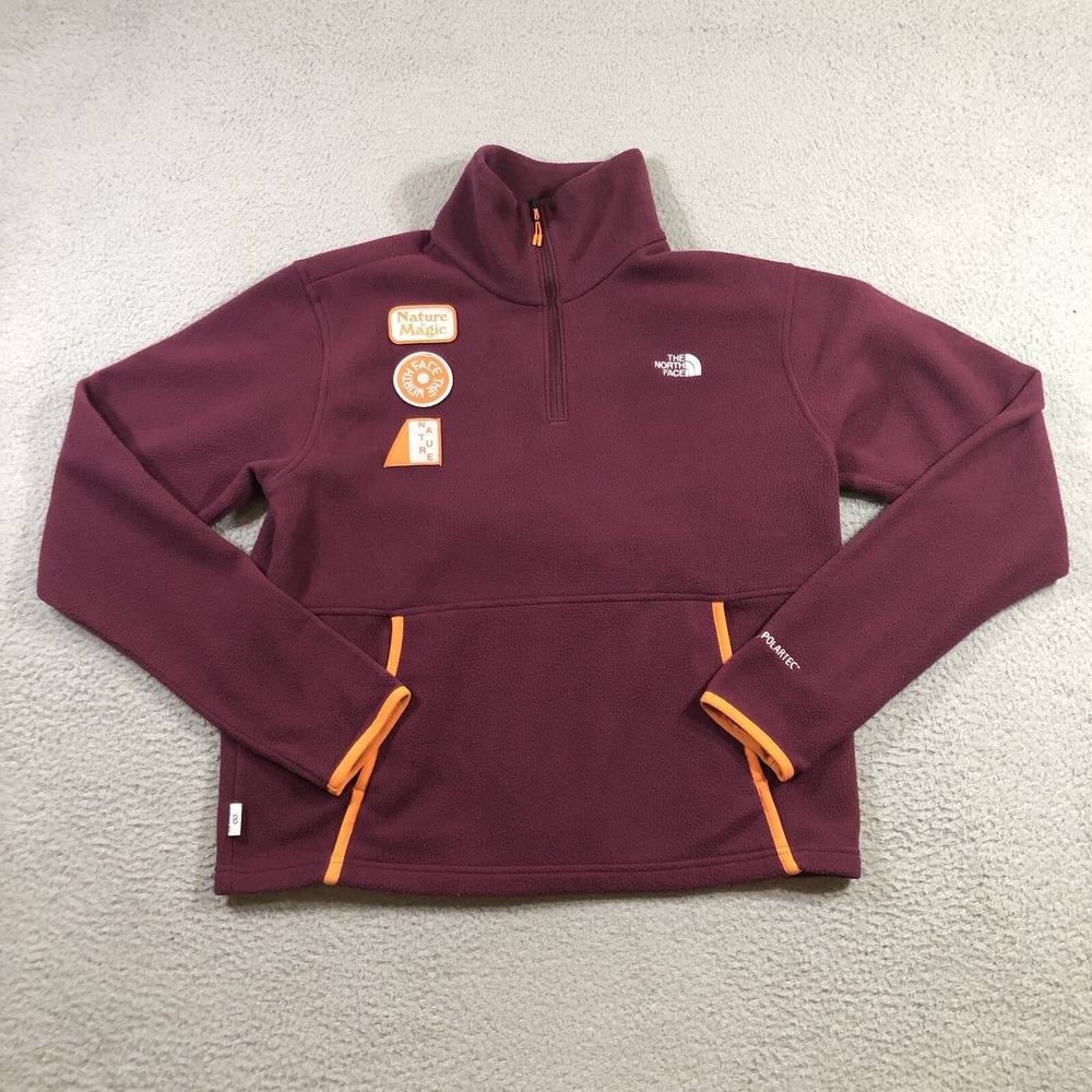 the north face fleece jacket Women's M Burgundy Red Logo